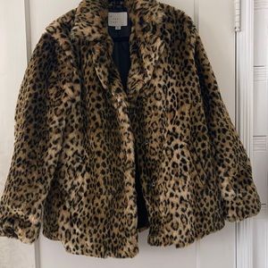 Faux Fur Leopard animal print jacket